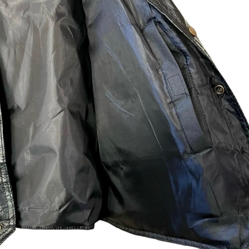 Genuine Leather Navarre Leather Company Men's Black MotoY2K Rocker Vest SZ 2X - Picture 5 of 7